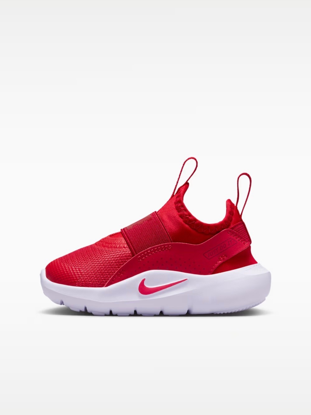 Nike Kids Red Slip-On Athletic Sneaker with White Sole